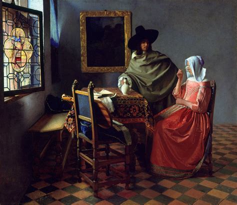 Dama Bebiendo Con Un Caballero 1660 De Johannes Vermeer
