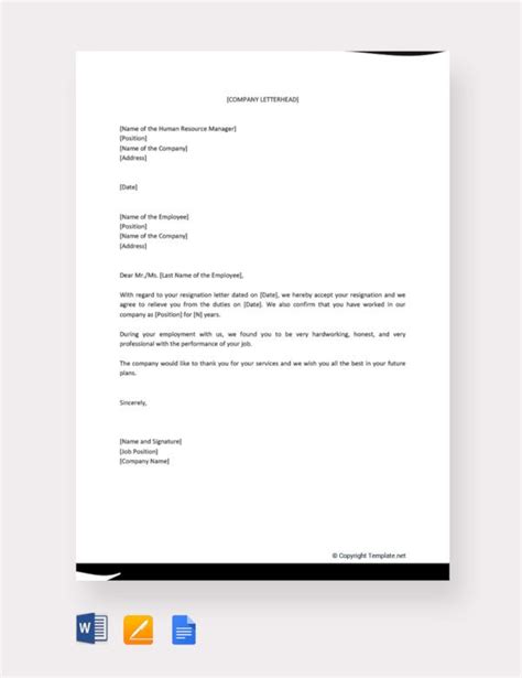 6 Job Relieving Letter Templates Pdf Free And Premium