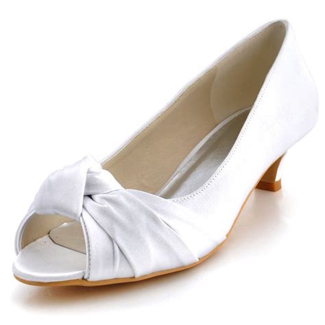Ep2045 Ivory White Women Bridal Party Low Heels 15 Prom Pumps