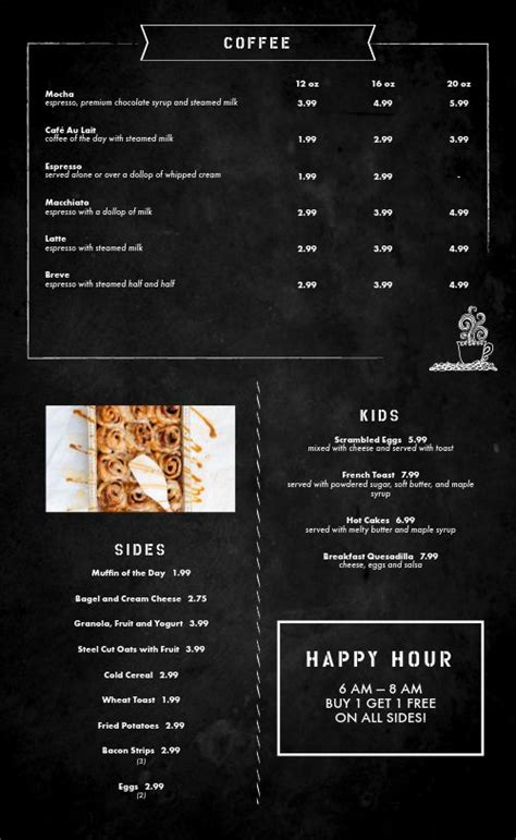 Coffee Bar Breakfast Menu Design Template By Musthavemenus