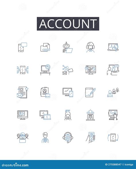 Account Line Icons Collection Balance Sheet Financial Statement