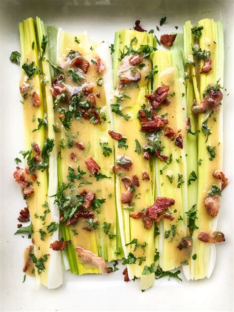 french fridays leeks with bacon mustard vinaigrette from my paris kitchen eat live travel