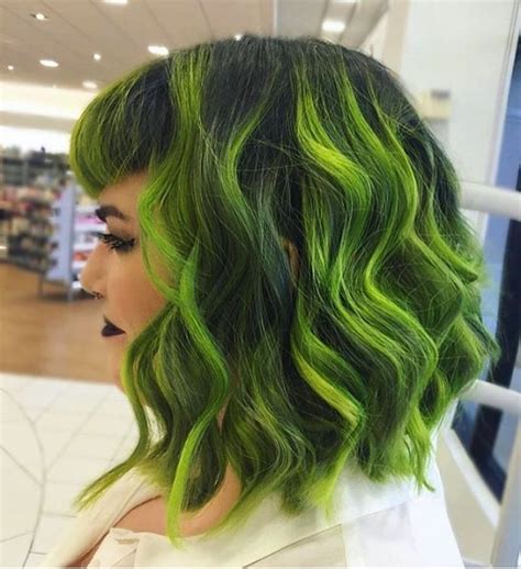 25 ways to rock green hair color neon green hair green hair dye green hair streaks