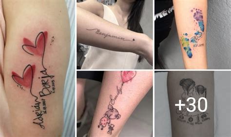 Maravillosos Tatuajes Con El Nombre De Tu Hijo O Hija Mamas Con Familia