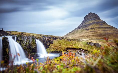 Kirkjufell Mount Waterfalls Icelandic Landmarks Europe Abenrot