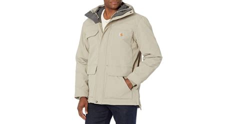 carhartt synthetic super dux relaxed fit insulated traditional coat greige in natural for men lyst
