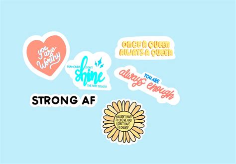 Self Love Stickers Inspiring Stickers Empowerment Stickers Etsy