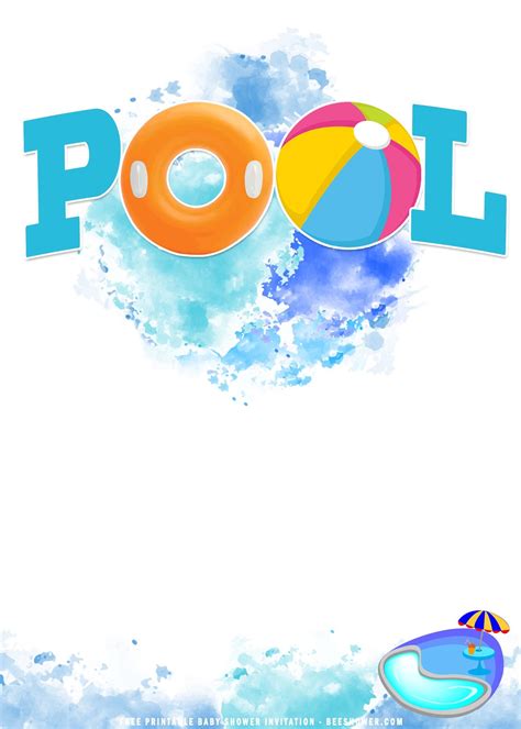 Free Printable Invitations Templates Pool Party