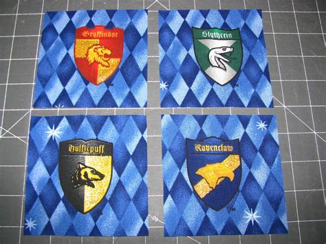 Harry Potter Hogwarts Four House Shields Set Harlequin Fabric