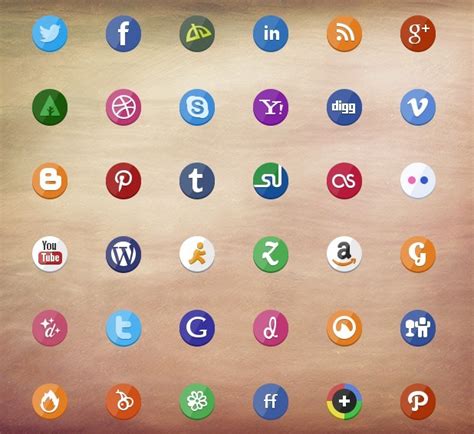 Free 36 Rounded Social Icons Pack Psd Titanui