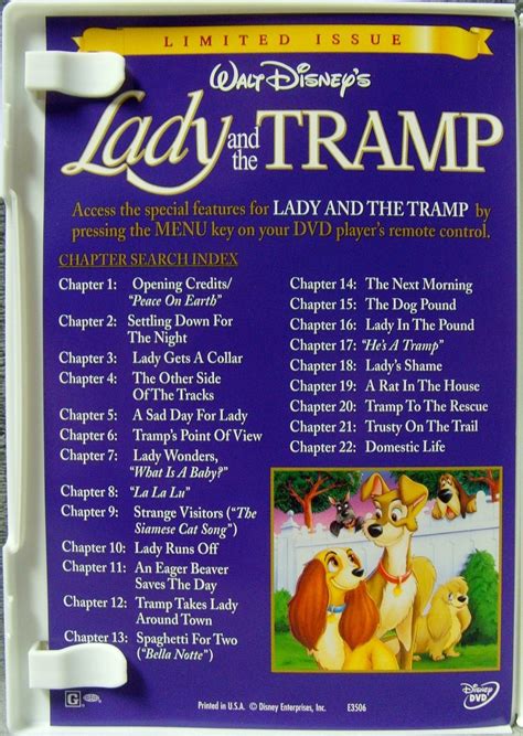 Disney Lady And The Tramp Dvd 1999 Limited Issue No Scratches Usa 1st