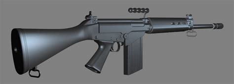 Fn Fal Battle Rifle Modelo Detallado Highpoly Modelo 3d 79 Max Obj Free3d