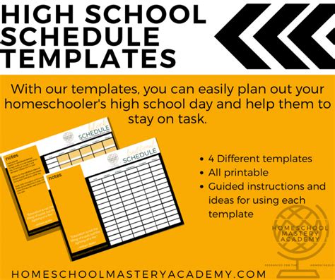 Homeschool Made Easy With These High School Schedule Templates School