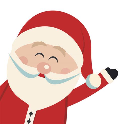 Royalty Free Cartoon Of Cute Santa Claus Waving Clip Art Vector Images