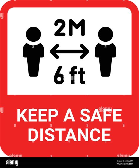 Please Keep A Safe Distance Sign Vector Prevention Measures Distancing