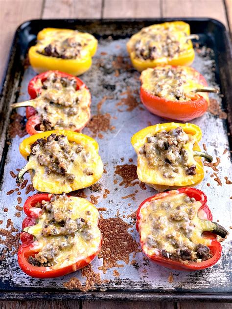 Low Carb Taco Stuffed Peppers Bobbis Kozy Kitchen