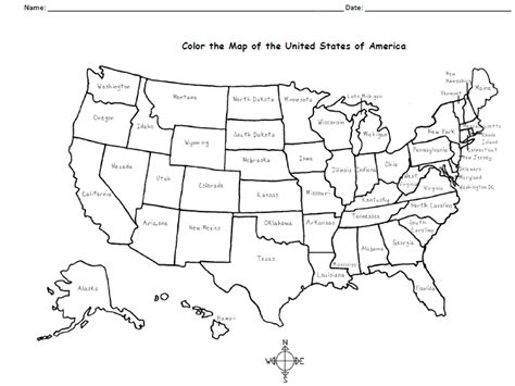 Printable Colored Map Of The United States Map Of World