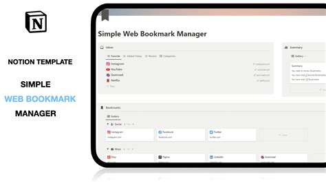 Web Bookmark Manager Prototion Buy Notion Template