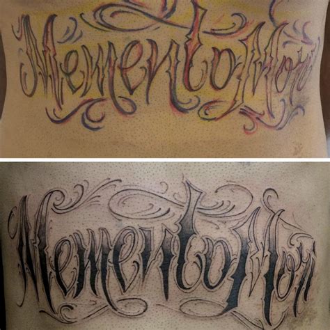Chronic Ink Tattoo Toronto Tattoo Memento Mori Custom Lettering