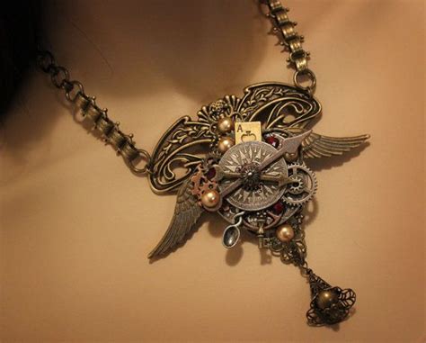 Steampunk Jewelry Steampunk Necklace By Angelavenableart On Etsy