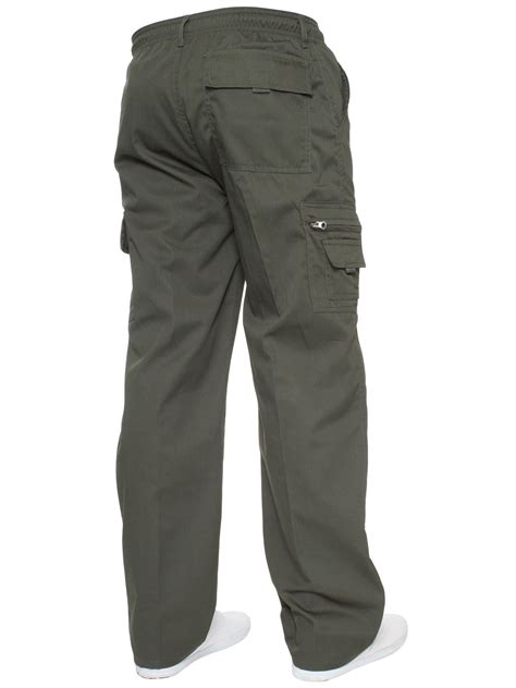 Mens Cargo Trousers Work Pants Casual Tactical Military Combat Outdoor