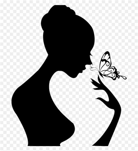Silouette Silueta Mujer Mariposa Silueta De Una Stencil Hd Png