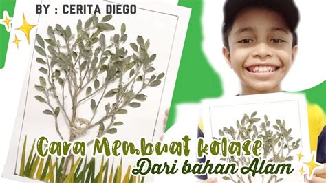 Cara membuat lampu hias kamar gantung dari lampu natal pun telah selesai dan siap untuk digunakan. Cara Membuat Kolase dari Bahan Alam || Cerita Diego - YouTube