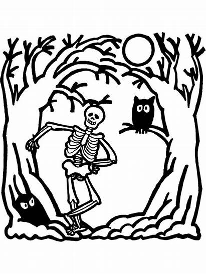 Skeleton Coloring Halloween Pages Printable Human Template