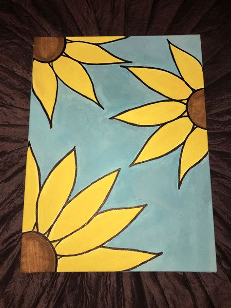 Simple Sunflower Painting Simple Canvas Paintings Sunflower Painting