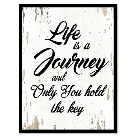 Life Is A Journey Canvas Print With Picture Frame Quote Saying Home