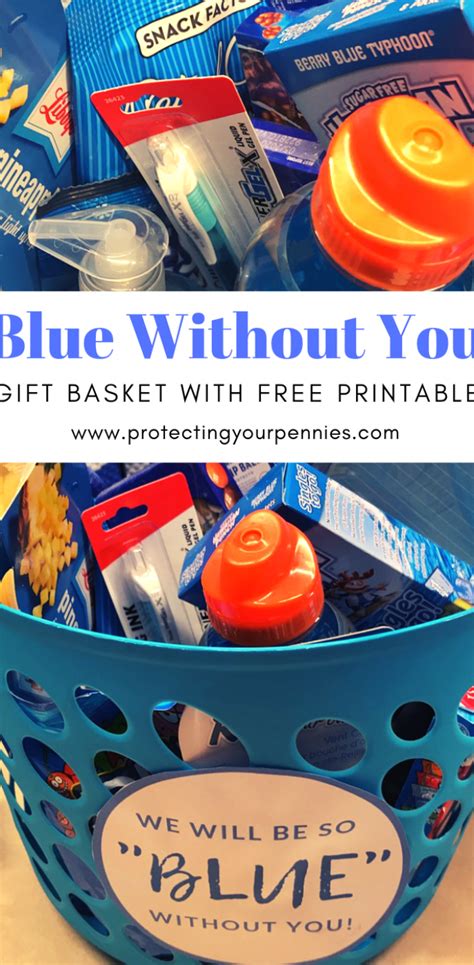 Going to college gift basket ideas. Blue Without You Gift Basket Ideas for Going Away GIft for ...