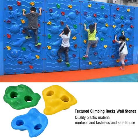 Lyumo 10pcs Multi Colour Textured Climbing Rocks Wall Stones Kids