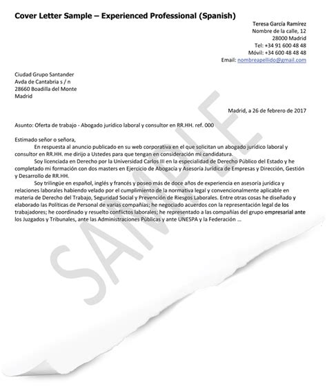 Entry requirements, salary, working hours and skills/competencies. Cover Letter Samples (Spain) | GoinGlobal