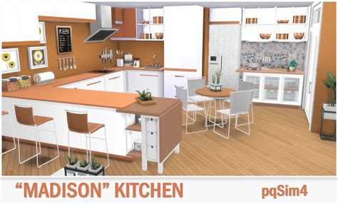 Sims 4 Ccs The Best Kitchen Madison By Pqsim4