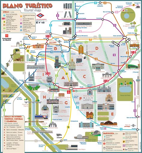 Madrid Metro Map With Sightseeings