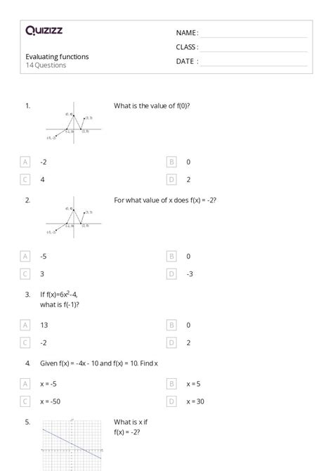 50 Functions Worksheets For 11th Grade On Quizizz Free And Printable