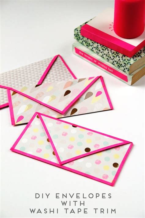 How To Fold An Envelope With Washi Tape Trim Washi Tape Diy Fold