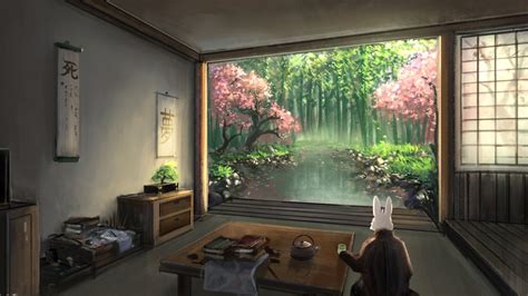 Wallpaper Id 166484 House Japan Rabbit Japanese Anime Orginal