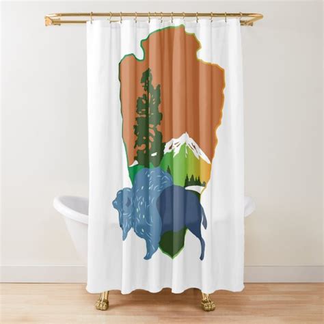 Rocky Mountains Yellowstone National Park Shower Curtains Redbubble