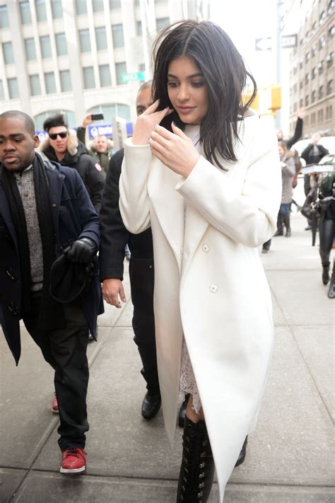 Exclusive limited edition merchandise items, tees, hoodies, phone cases, socks, underwear, and pins. KYLIE JENNER Arrives at Her Hotel in New York 02/11/2016 ...