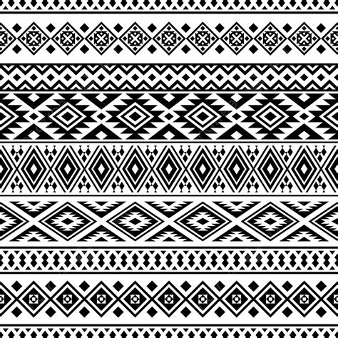 Ethnic Seamless Pattern In Black And White Color Tribal Pattern Aztec