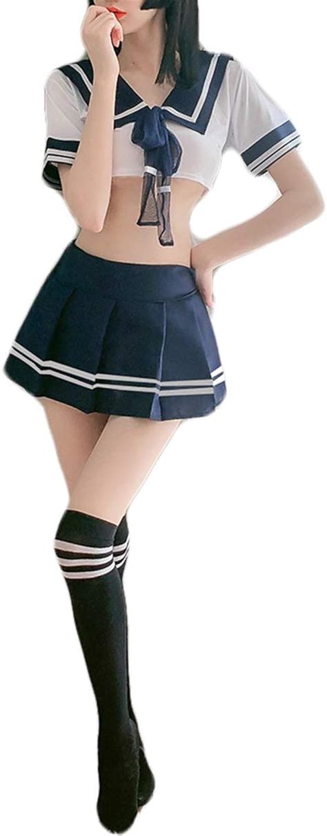 Sexy School Girl Costume Anime Schoolgirl Cosplay Lingerie Uniform Stockings Amazonca