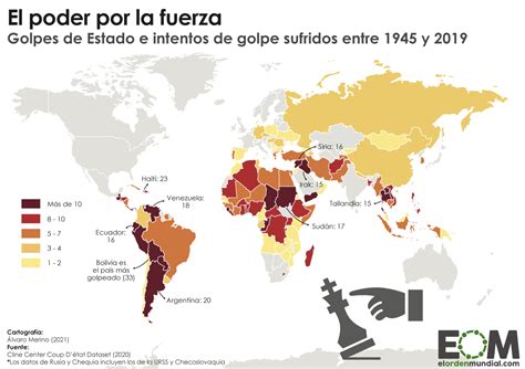 El Mapa De Los Golpes De Estado Desde 1945 Mapas De El Orden Mundial Eom
