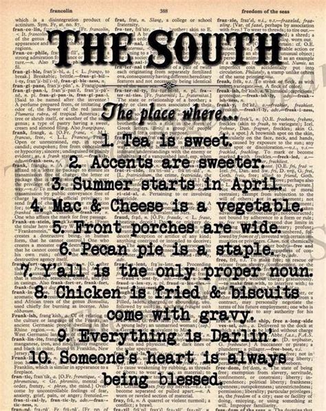 The South Southern Sayings Vintage Dictionary Southern Life