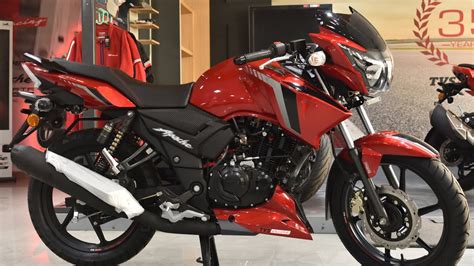 tvs apache rtr 160 2v bs6 2020 glossy red color price single disc detailed review