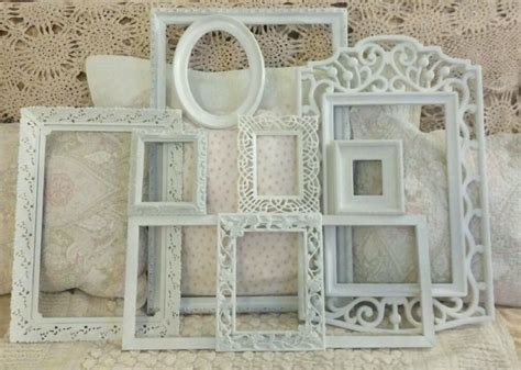 Shabby Chic Country Vintage Lot Of 9 Frames Cottage Picture Frames