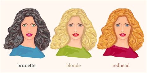 Premium Vector Beautiful Women Blonde Brunette And Redhead