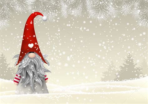 Scandinavian Christmas Traditional Gnome Tomte Illustration Stock