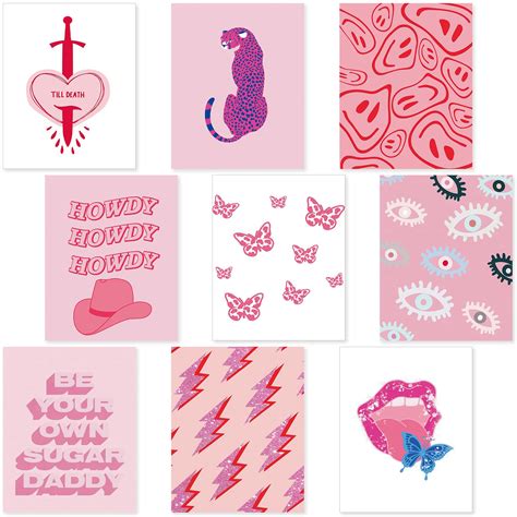 9 Pieces Preppy Room Decor Pink Posters Preppy Posters Aesthetic Hot