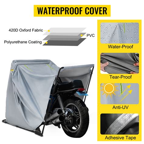 Vevor Motorcycle Shelter Waterproof Motorcycle Cover Heavy Duty